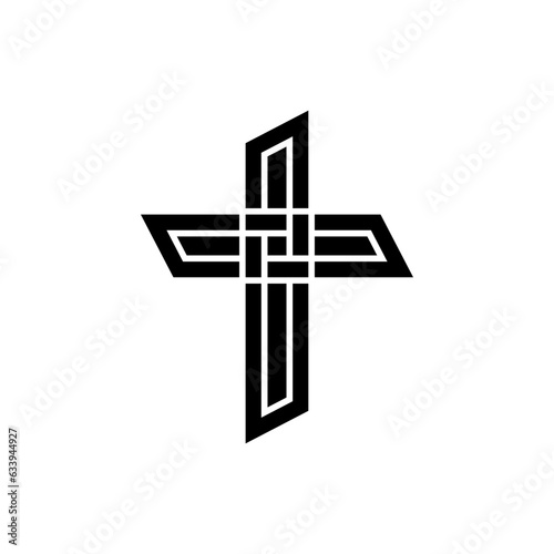 Modern and Trent logos. Cross logo with labyrinth concept