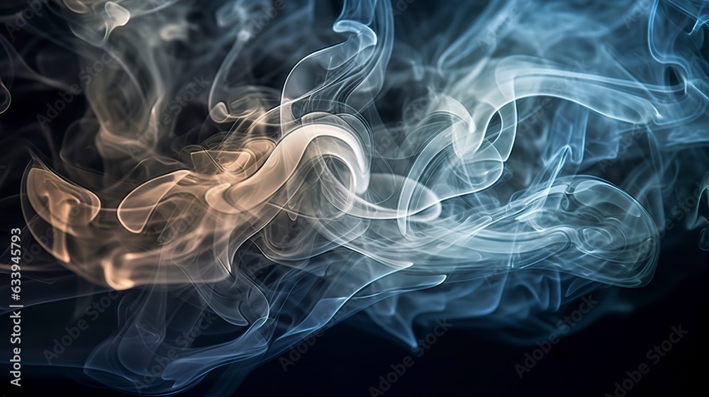 The close up view reveals the mesmerizing patterns and textures within the smoke, The ethereal quality of the smoke against the dark background. The close up view reveals the mesmerizing patterns and textures within the smoke, The ethereal quality of the smoke against the dark background.