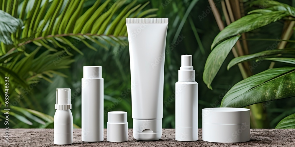 A mock up white cosmetic container. Generative AI A mock up white cosmetic container. Generative AI