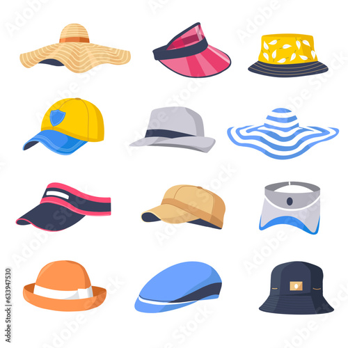 Caps and hat collection, fashionable accessories