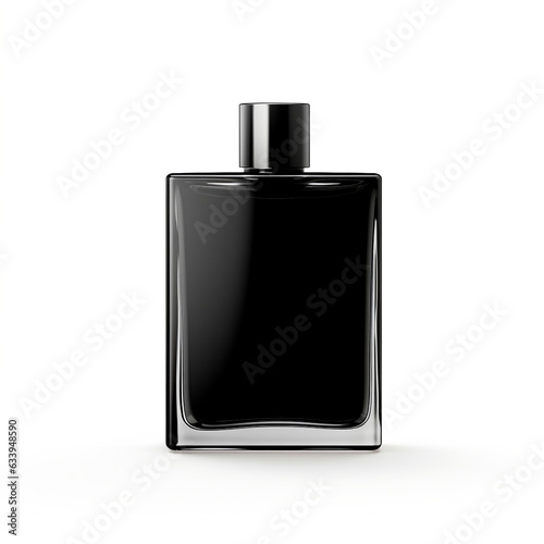 Mockup, empty perfume bottle on black. AI Generated Images