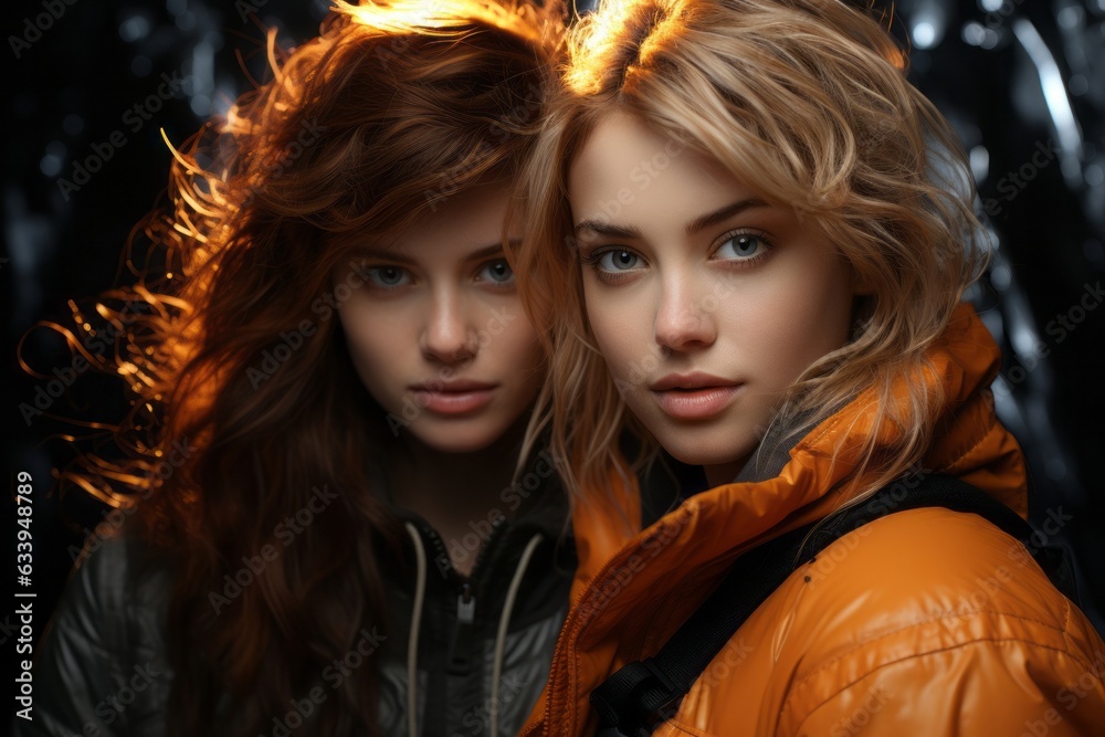Obraz premium 二人の女性,Generative AI AI画像