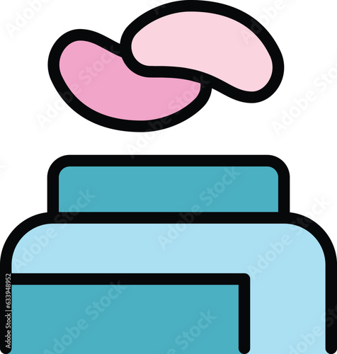 Cream eye patch icon outline vector. Face gel. Skin care color flat
