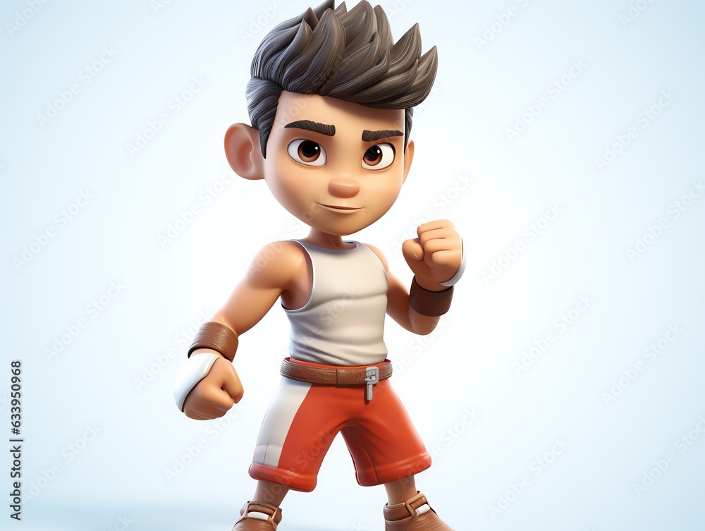 3D character sport MMA athlete 3D character sport MMA athlete