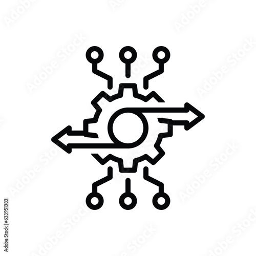 Black line icon for integrated 