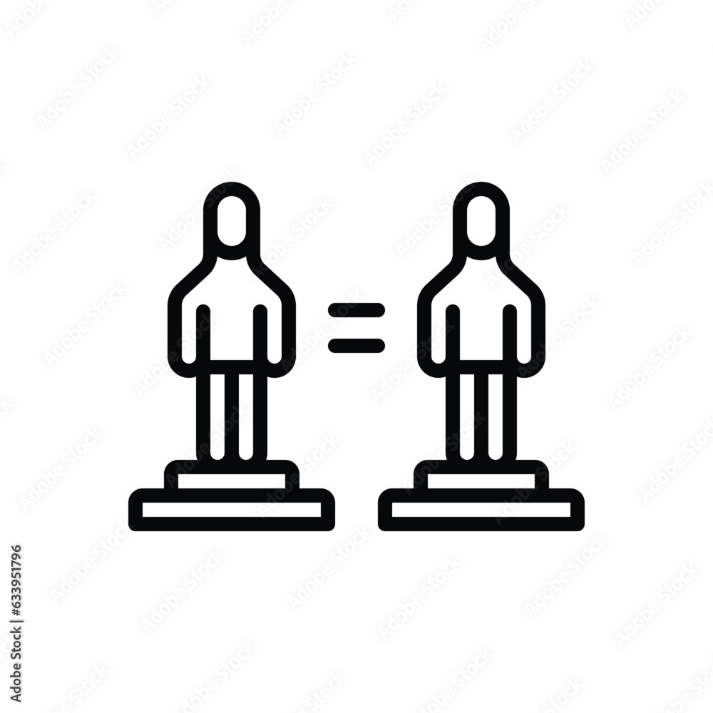 Black line icon for identical Black line icon for identical