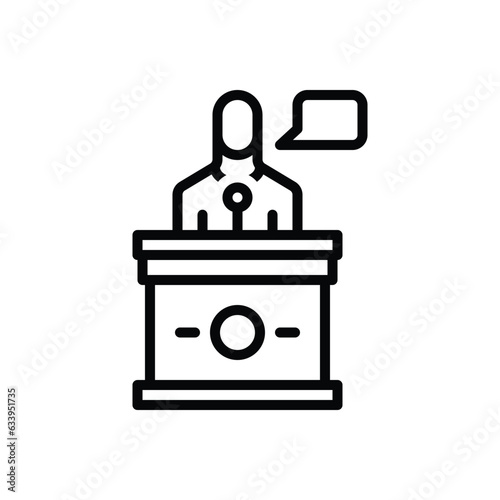 Black line icon for defendant 