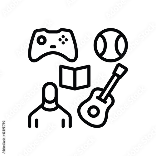 Black line icon for hobby 