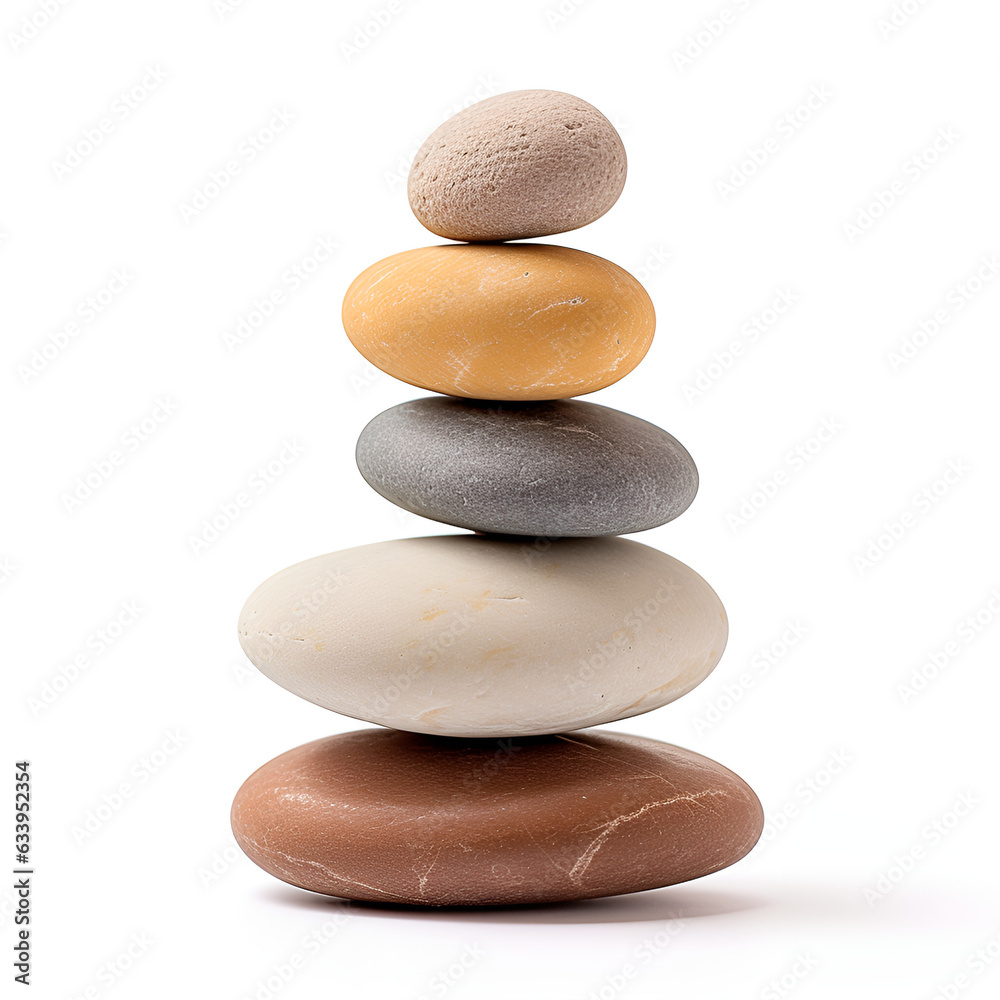Stack of Rocks on White Background Stack of Rocks on White Background