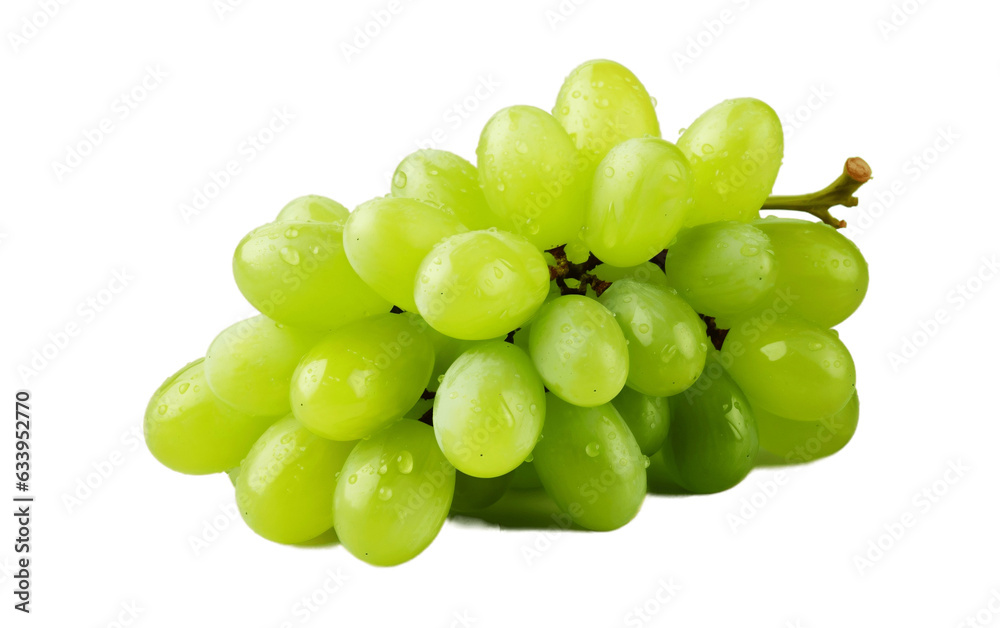Crisp Green Grape on transparent Background. Generative AI
