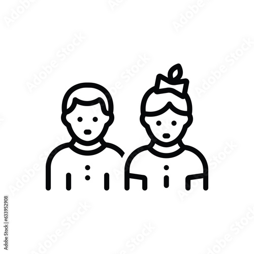 Black line icon for children 

