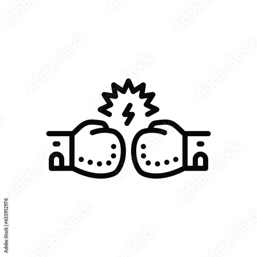 Black line icon for fighters 