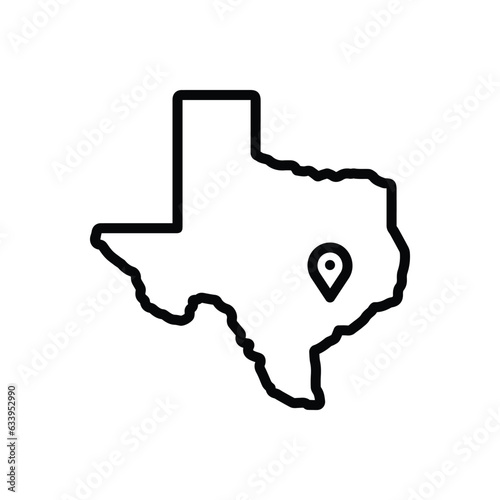 Black line icon for houston 