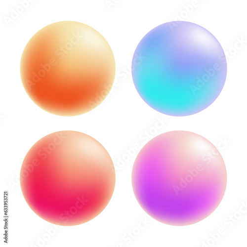 Vector colored sphere set vector glossy buttons balls template for your design