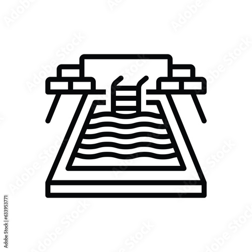 Black line icon for pool