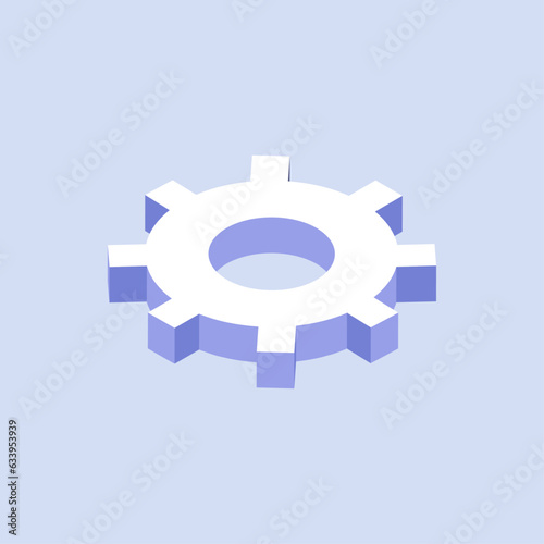 Vector isometric gears on blue background