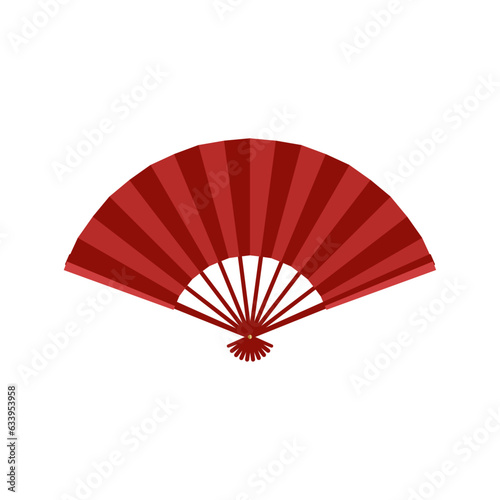 Vector japanese folding fan or hand fan isolated
