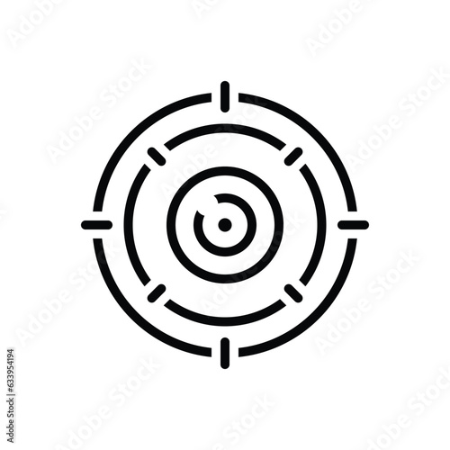 Black line icon for aimed 
