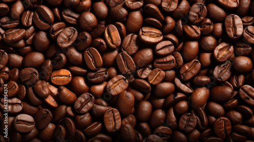 Close - up brown coffee beans background. 