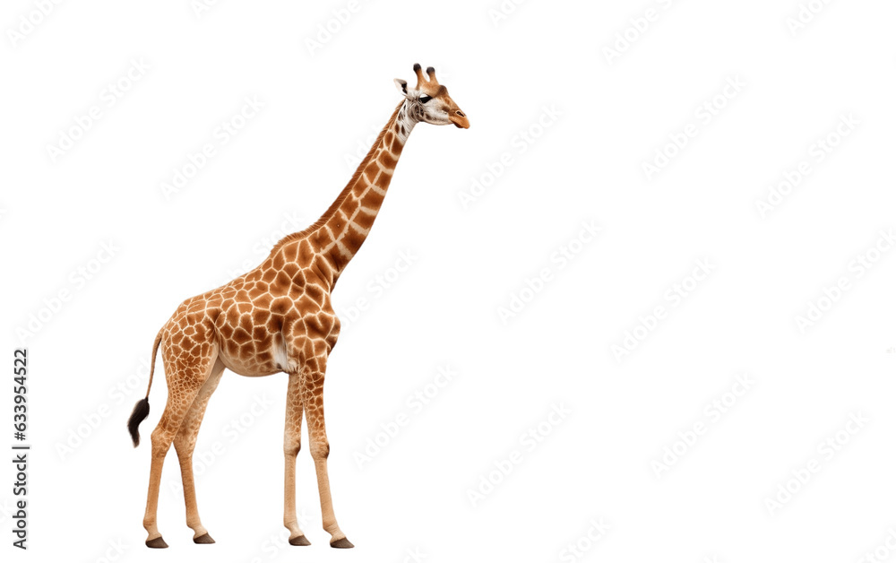 Giraffe on isolated Background. Generative AI