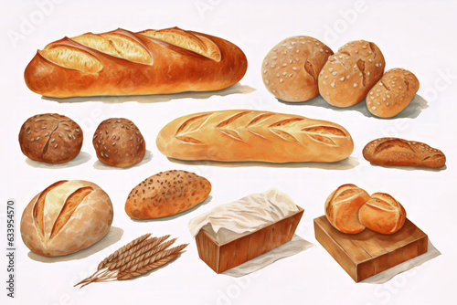 Various types of delicious looking bread