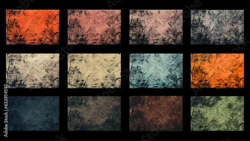Overlays stamp texture with effect grunge, damaged and old. Different paint textures with splay effect. Aged splatter crumb wall backdrop. Weathered drips aging design element. Distress overlay vector