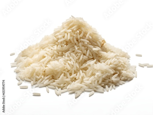 rice on white background