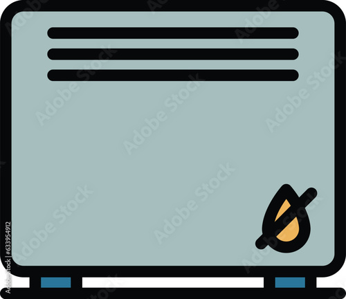 Heat radiator icon outline vector. Home heating. Wall air color flat