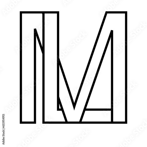 Logo sign lm ml icon double letters logotype m l