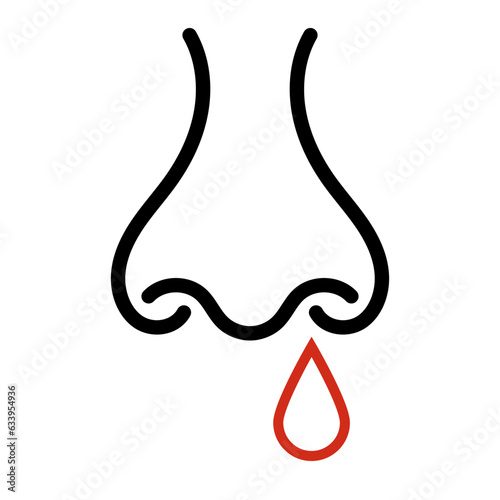 Bleeding from nose, nosebleed drops blood flow from nose