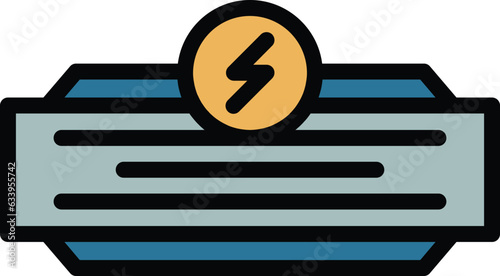 Radiator heat control icon outline vector. Heater convector. Home heating color flat