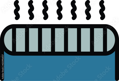 Warm heating icon outline vector. Heater electric. Convector home color flat