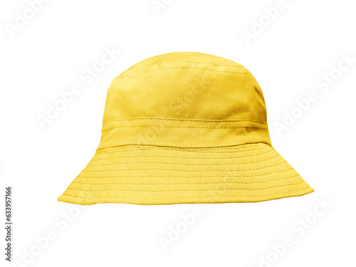 yellow bucket hat isolated PNG transparent