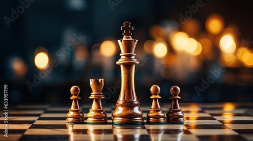 Leader chess piece - closeup created using generative Ai tools