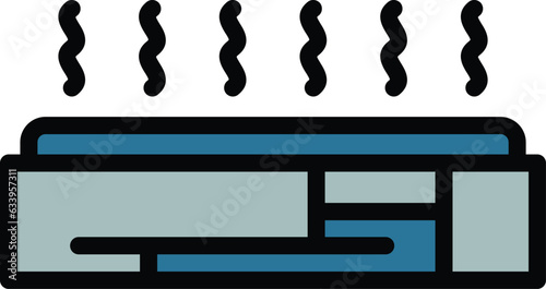 Heating device icon outline vector. Electric radiator. Domestic warm color flat