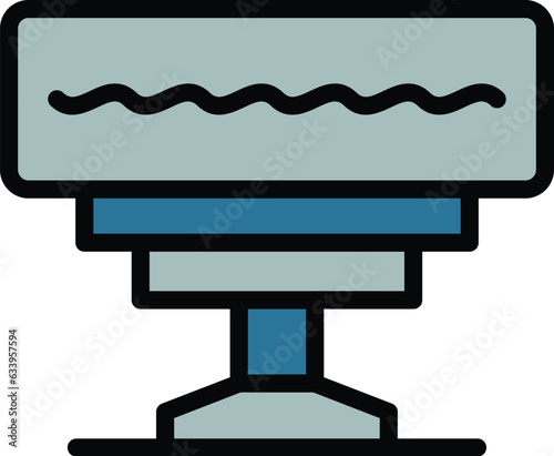 Home heater icon outline vector. Electric radiator. Heat control color flat