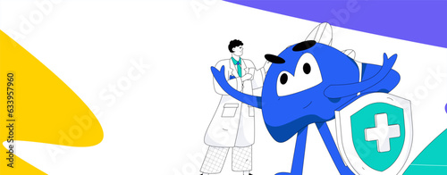 Doctor doing medical examination for patient flat vector concept operation hand drawn illustration 