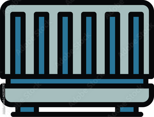 Radiator icon outline vector. Electric heater. Boiler convector color flat