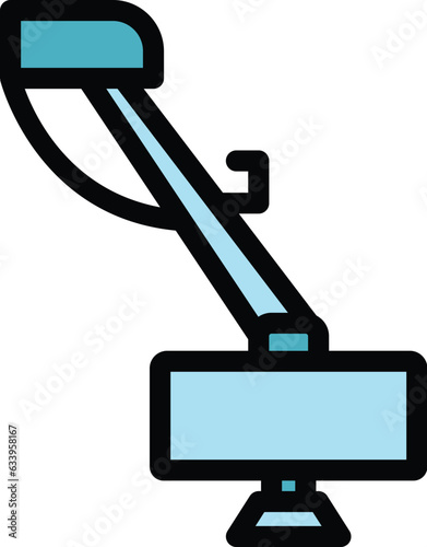 Grass trimmer icon outline vector. Lawn garden. Weed tool color flat