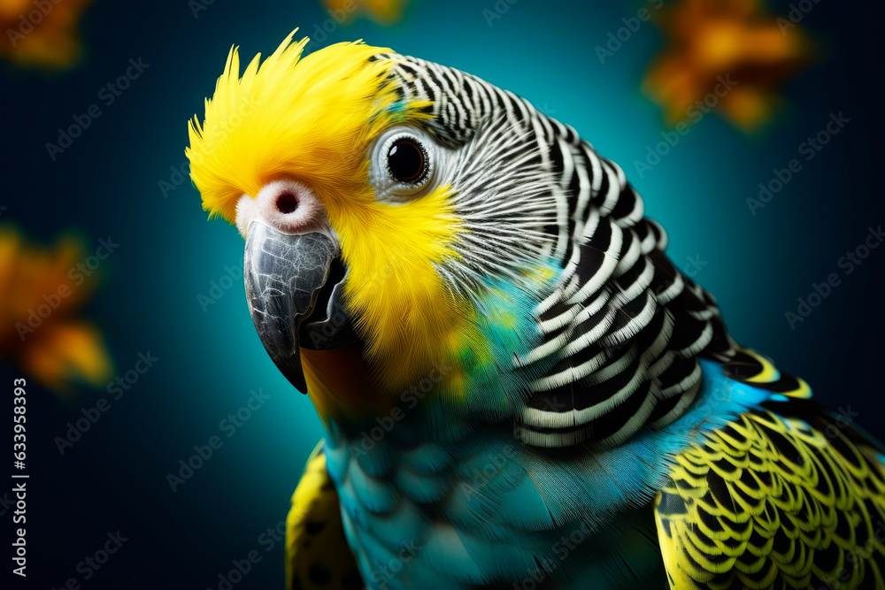 Fototapeta premium Beautiful wavy parrot. Generative AI