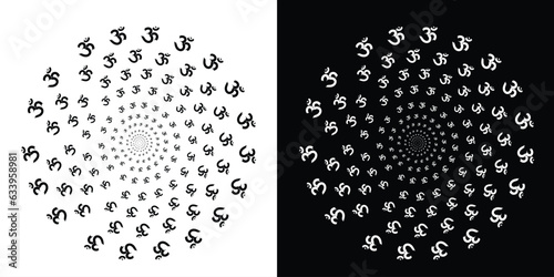 Om artwork with circle effect, om graphic trendy design,