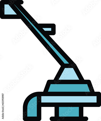 Fuel handle trimmer icon outline vector. Grass equipment. Agriculture tool color flat