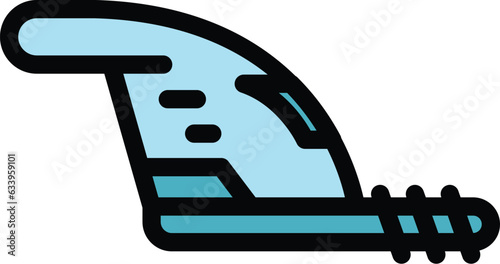 Cut bush tool icon outline vector. Agriculture cutting. String plant color flat