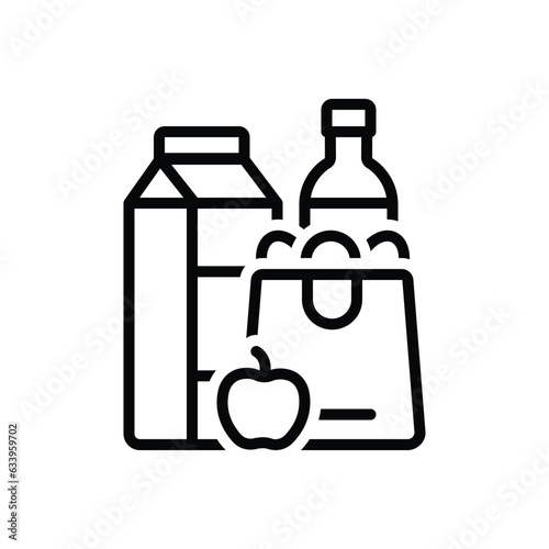 Black line icon for provisions 
