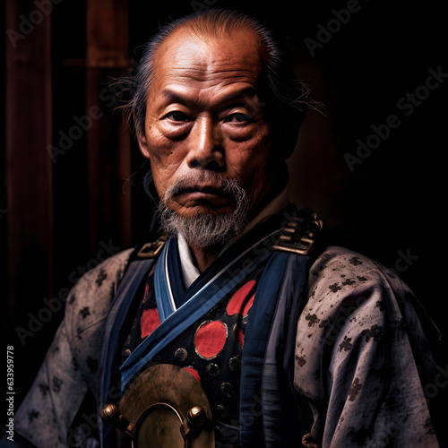 Portrait of an old samurai.