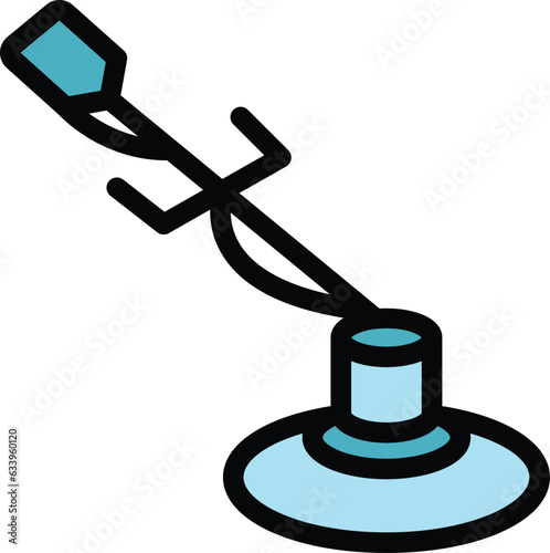 Trimmer service icon outline vector. Lawn equipment. Agriculture tool color flat