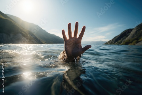 Fotomurale Hand coming out of water. Baptism. Worship