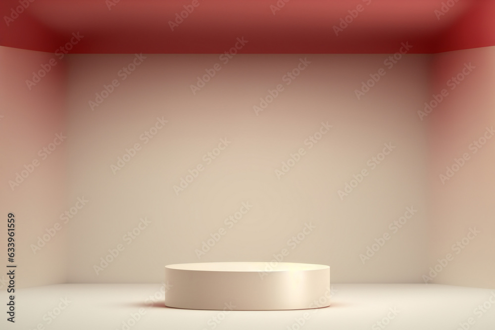 red minimalist podium background for product display