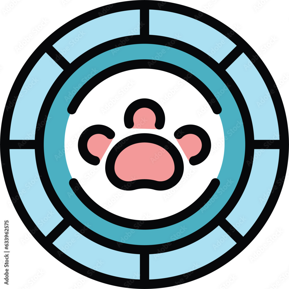 Pet shop logo icon outline vector. Dog toy. Store care color flat Pet shop logo icon outline vector. Dog toy. Store care color flat