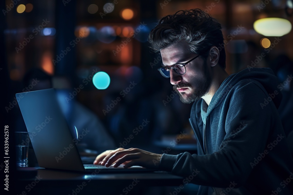 man face programmer coding at night man face programmer coding at night